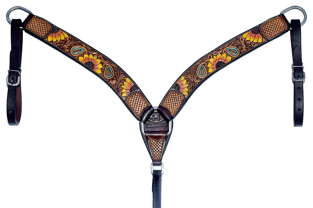 BER155-Western Leather Breast Collar