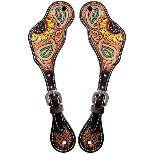 BER155-Western American Leather Spur Strap