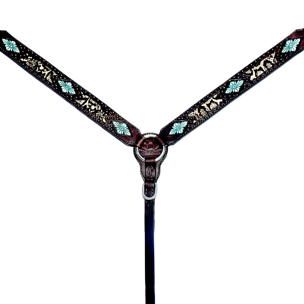 BER156-Western Leather Breast Collar
