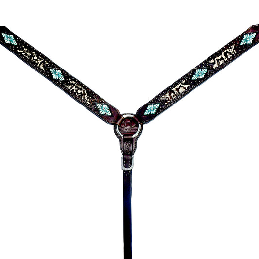 BER156-Western Leather Breast Collar