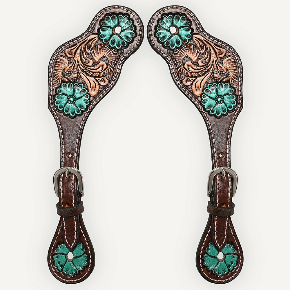 BER175-Western American Leather Spur Strap