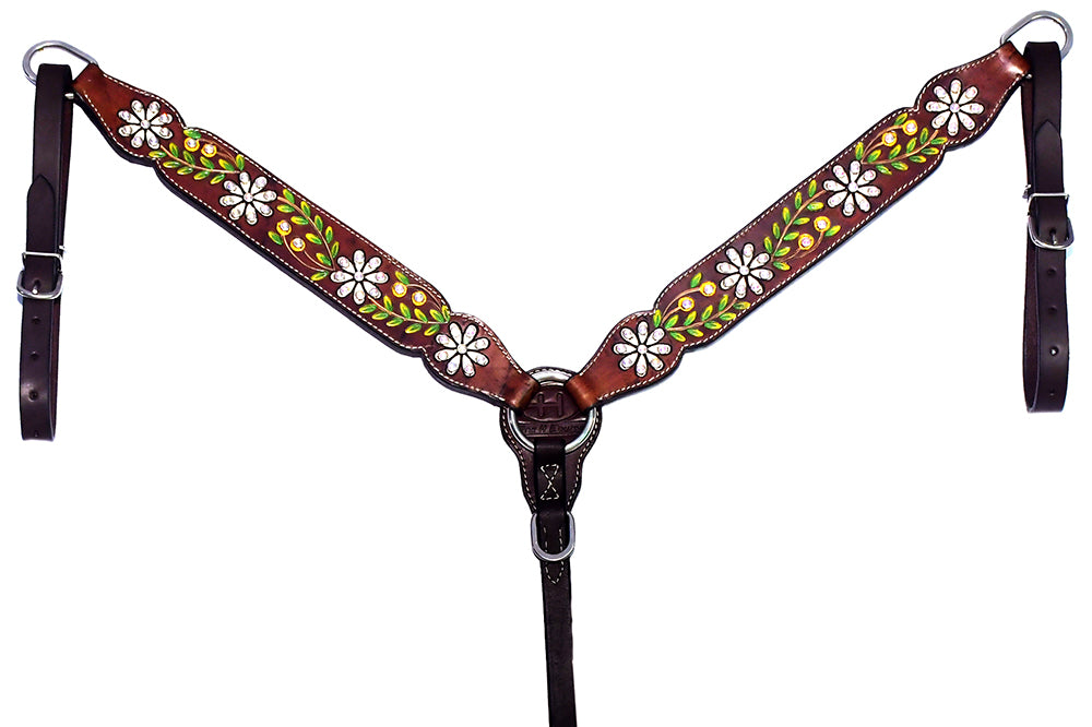 BER189-Western Leather Breast Collar
