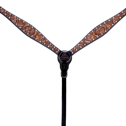 BER191-Western Leather Breast Collar