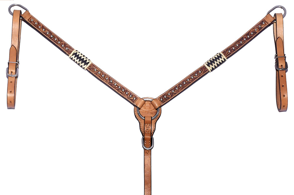 BER210-Western Leather Breast Collar