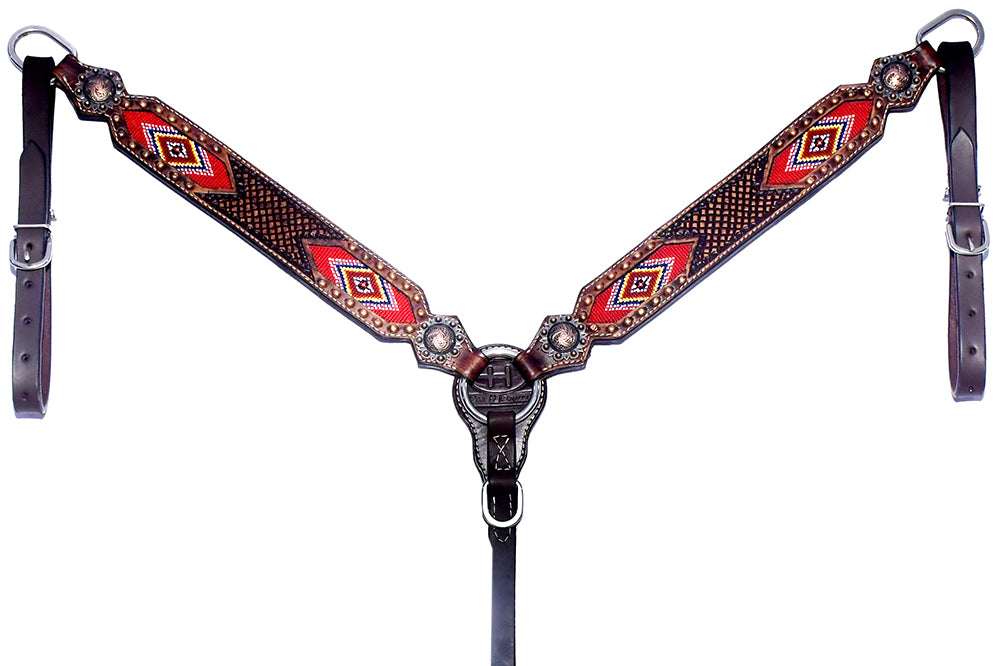 BER220-Western Leather Breast Collar