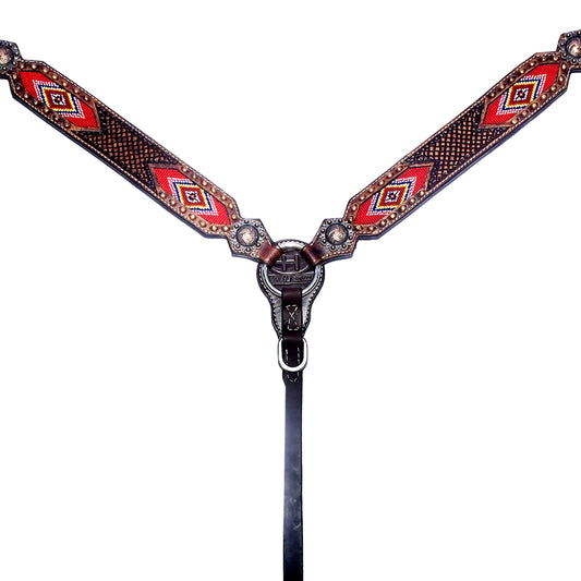 BER220-Western Leather Breast Collar