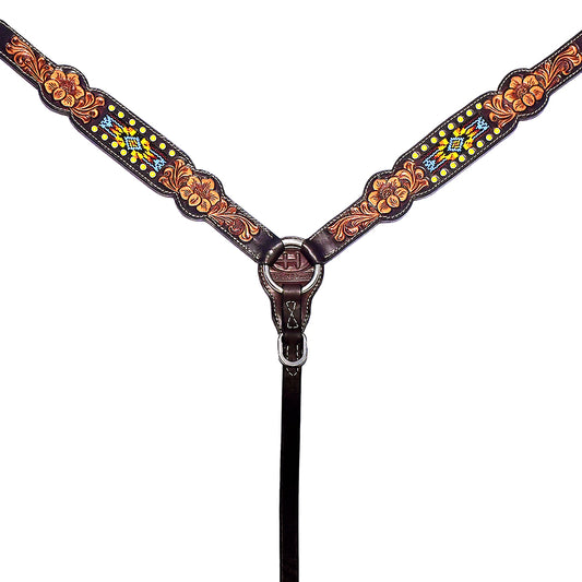 BER222-BC-Western Leather Breast Collar