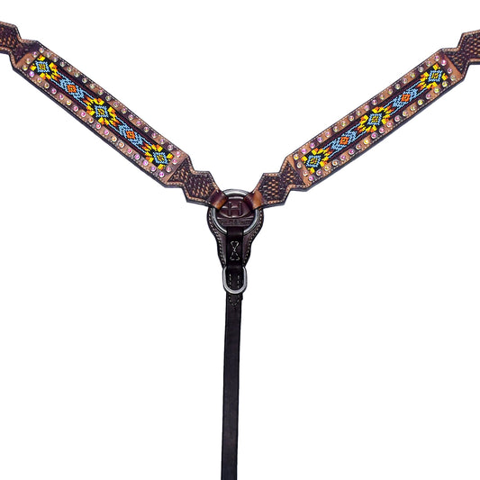 BER223-Western Leather Breast Collar