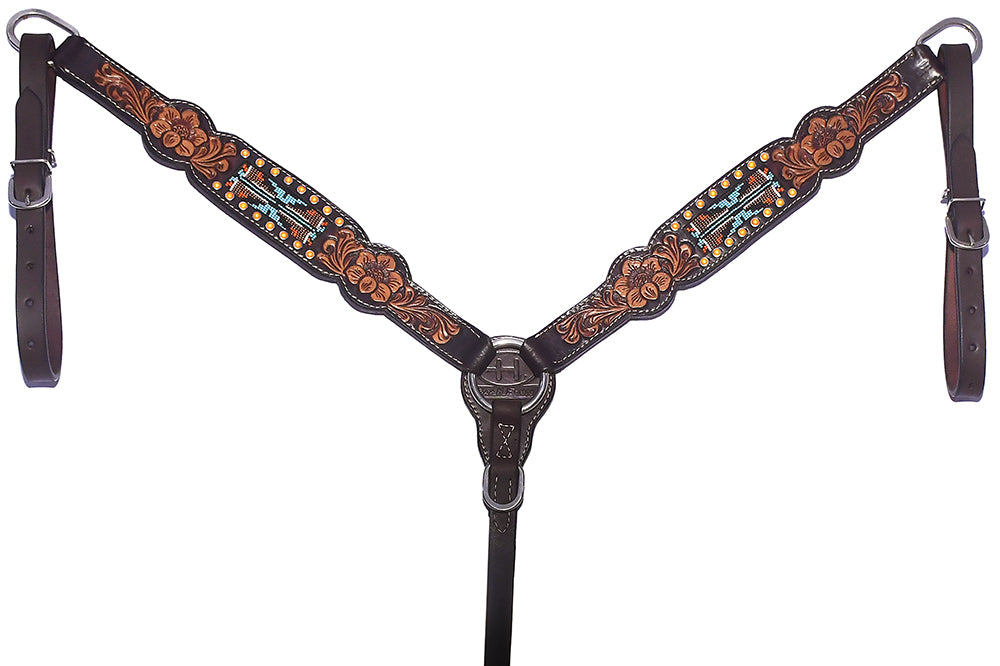 BER226-Western Leather Breast Collar