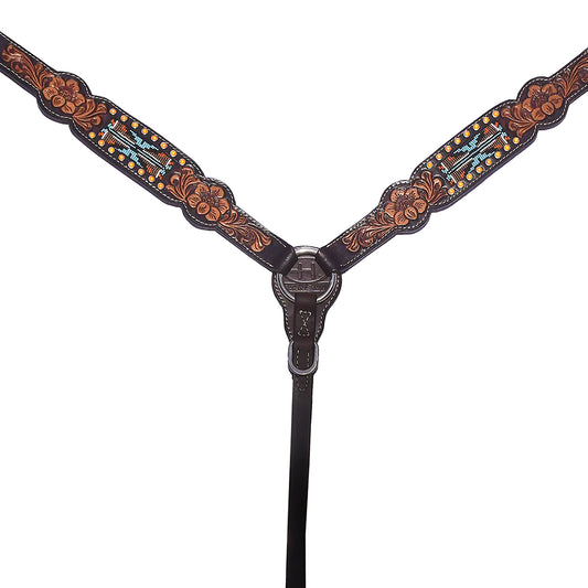 BER226-Western Leather Breast Collar