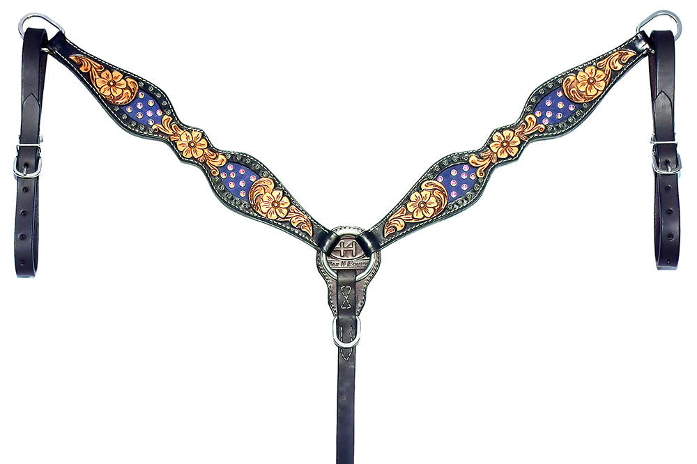 BER234-Western Leather Breast Collar