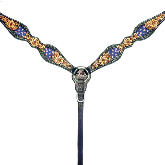 BER234-Western Leather Breast Collar