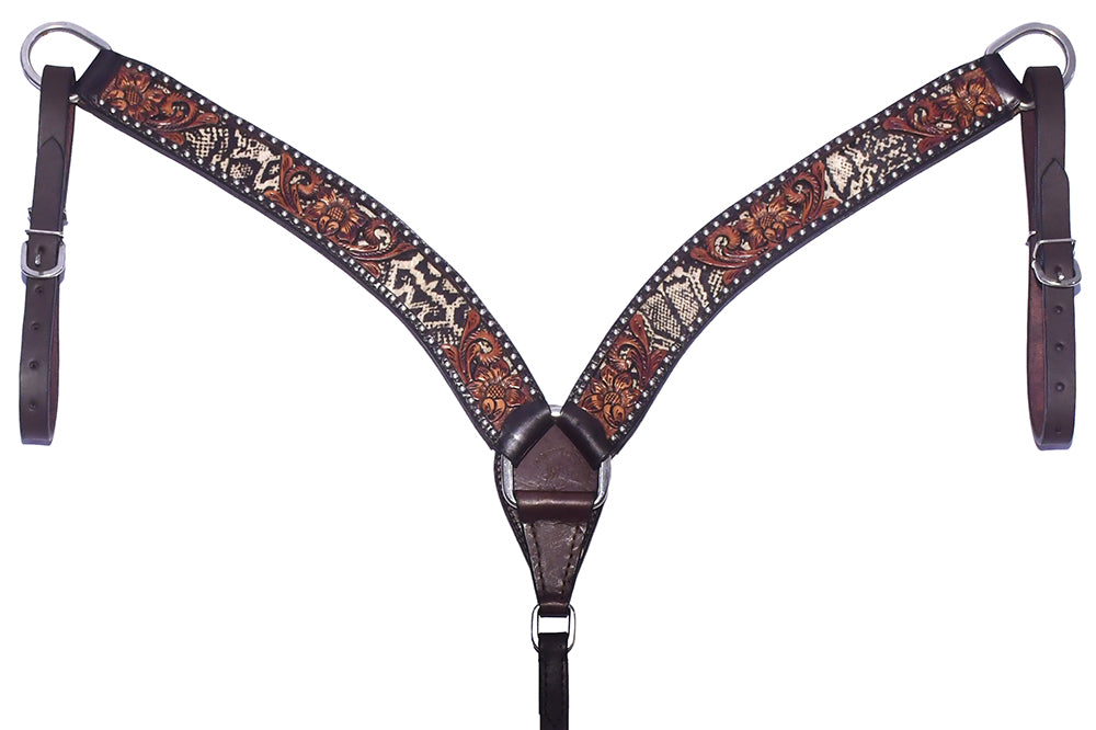 BER240-Western Leather Breast Collar