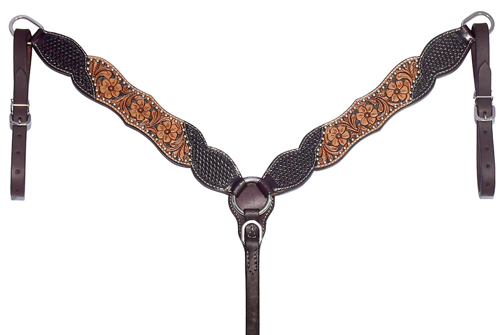 BER245-Western Leather Breast Collar