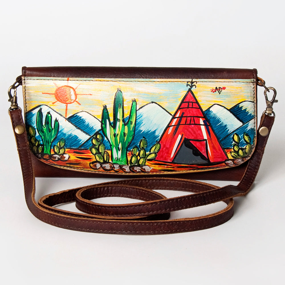 ADBGM112 Hand-Painted Scene Leather Wallet - Southwestern Western Design
