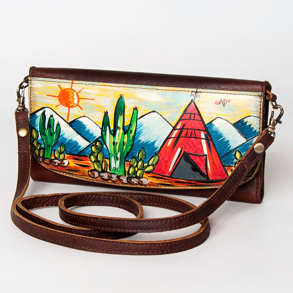 ADBGM112 Hand-Painted Scene Leather Wallet - Southwestern Western Design