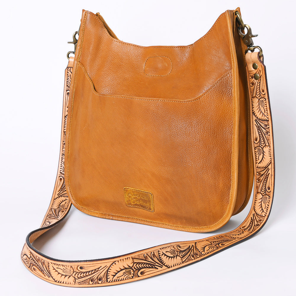 ADBGM245 Leather Hobo Bag - Western Hand-Tooled Strap Purse