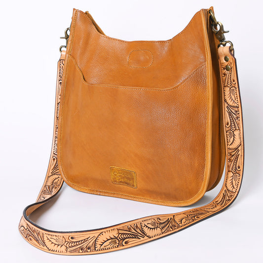 ADBGM245 Leather Hobo Bag - Western Hand-Tooled Strap Purse