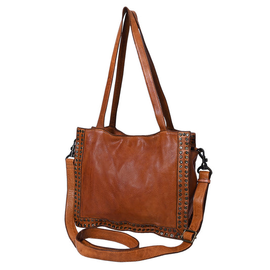SWC133TAN Tote Genuine Leather women bag western Bag Betsy
