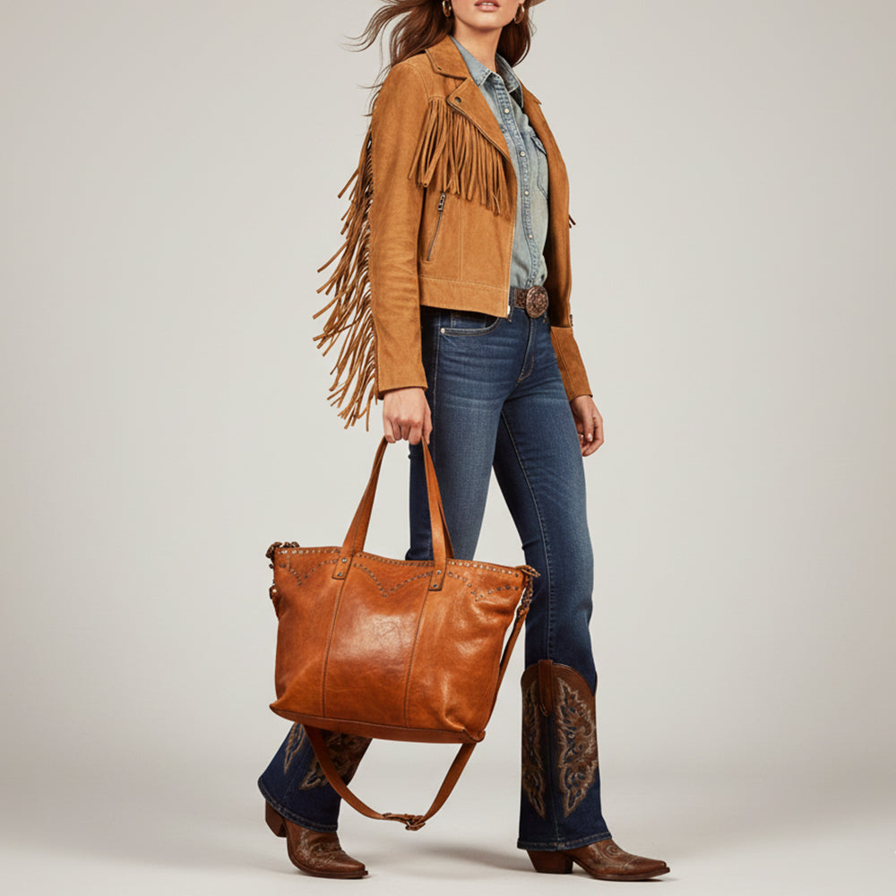 SWC135 The Meridian Studded Carryall Tote Bag