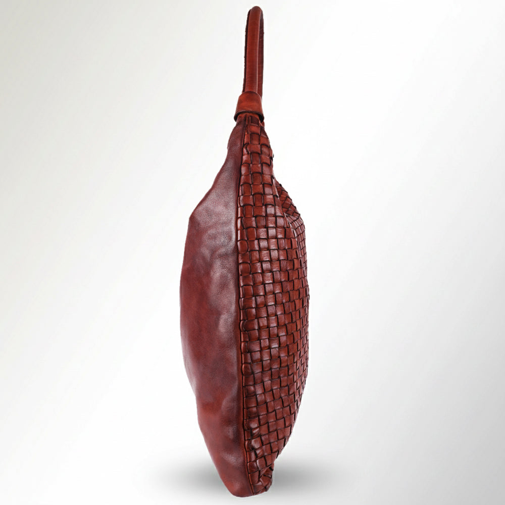 SWC141 Artisan Woven Leather Hobo Bag