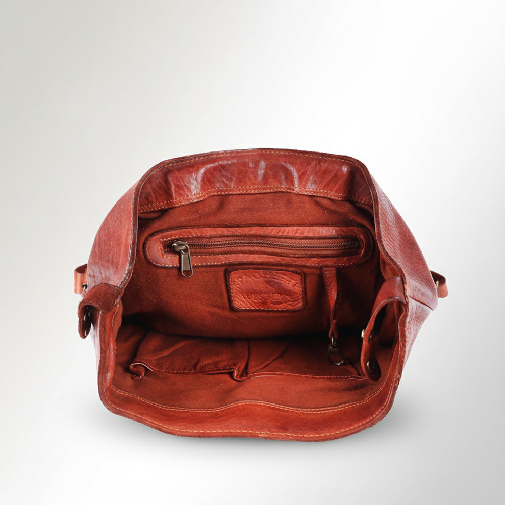 SWC145 Signature Riveted Leather Backpack