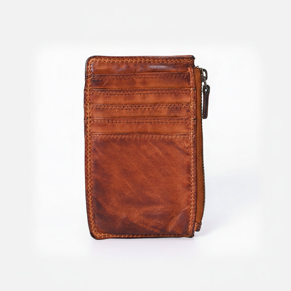 SWC146 Functional Leather Zipper Card Holder