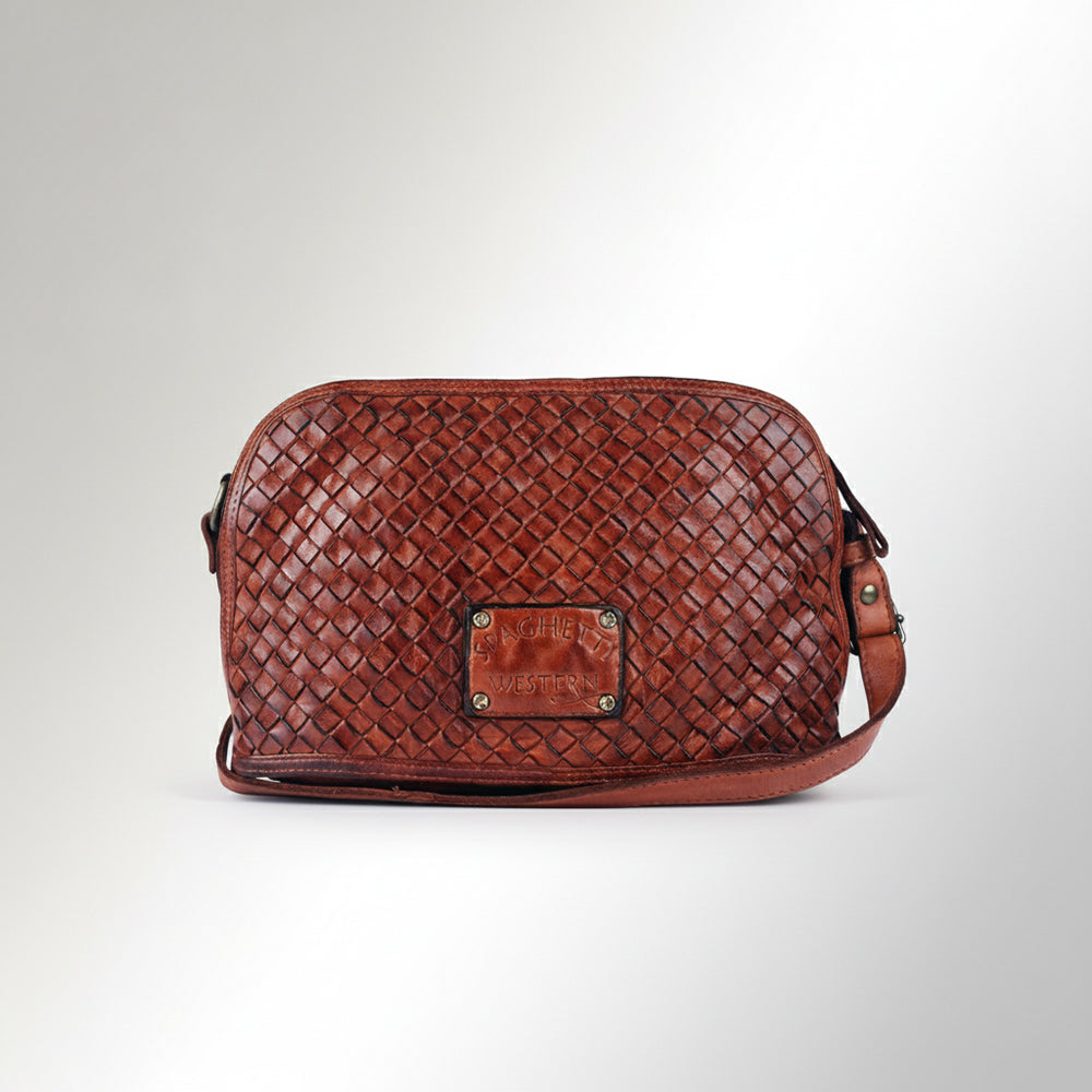 SWC148 Classic Leather Woven Crossbody