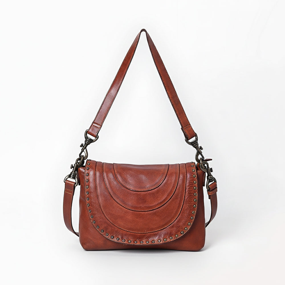SWC174 Studded Leather Crossbody Bag