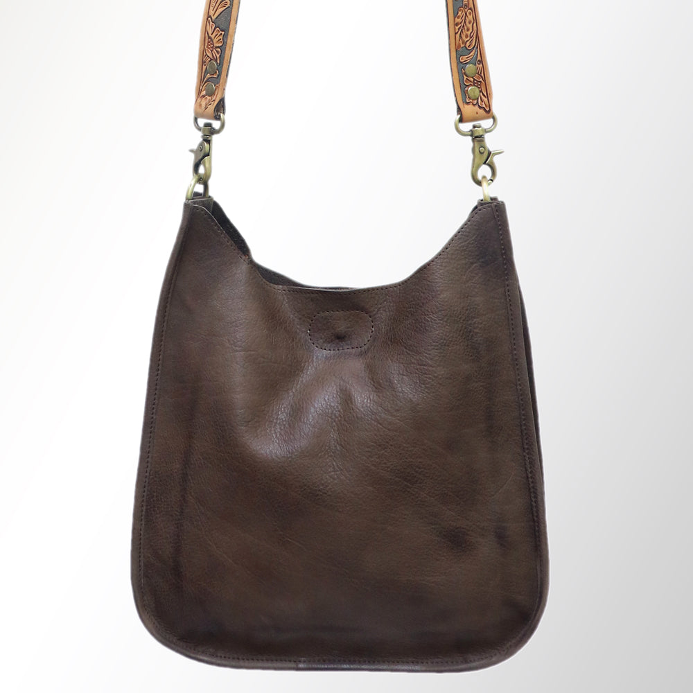 ADBGM245 Leather Hobo Bag - Western Hand-Tooled Strap Purse