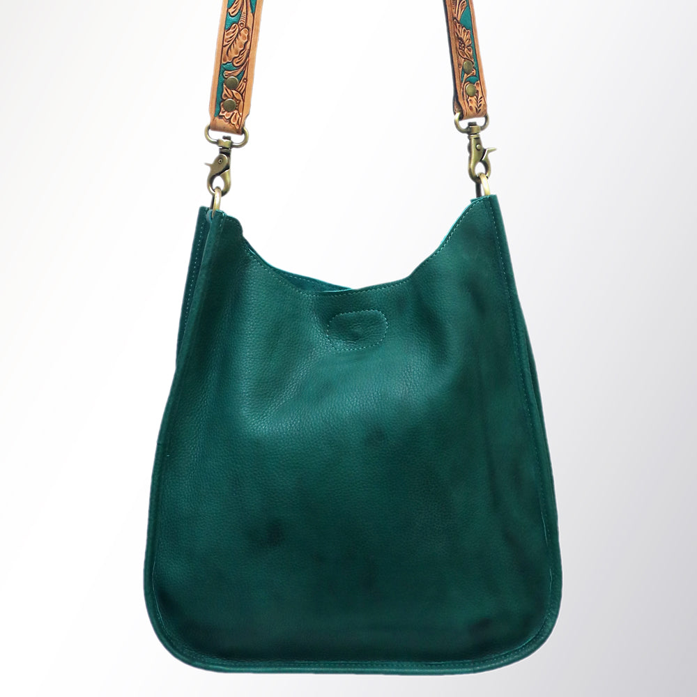 ADBGM245 Leather Hobo Bag - Western Hand-Tooled Strap Purse