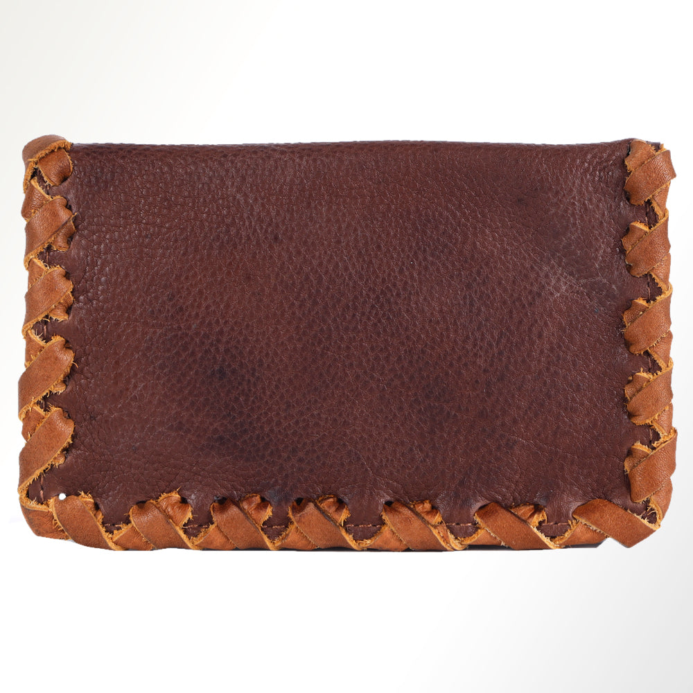 ADBGM246 Leather Whipstitch Wallet - Compact Horizontal Western Card Holder