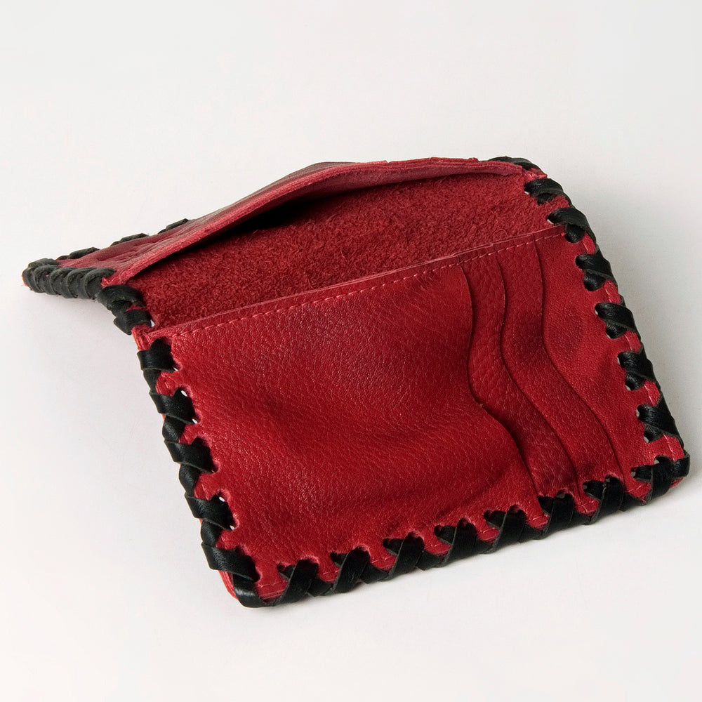 ADBGM246 Leather Whipstitch Wallet - Compact Horizontal Western Card Holder