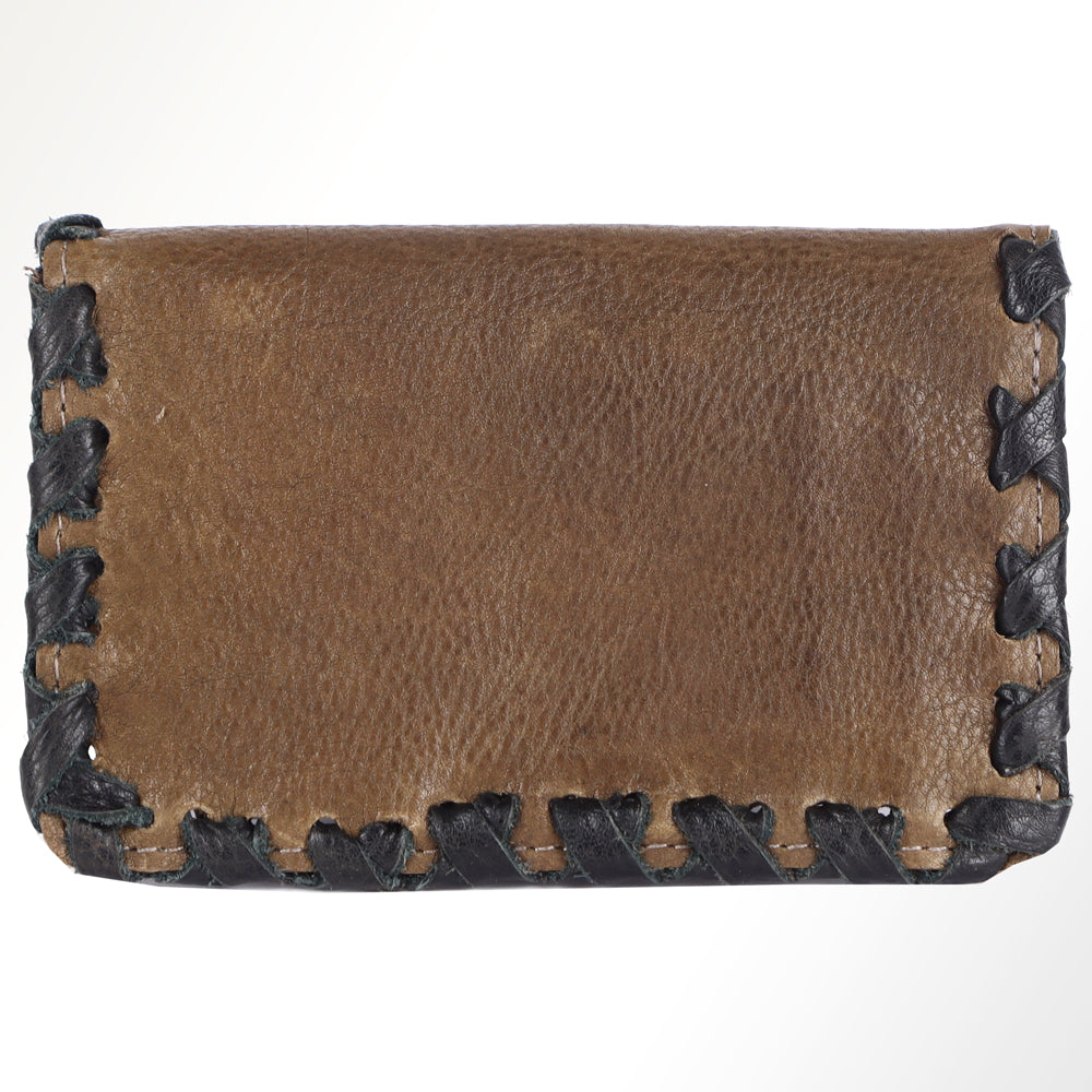 ADBGM246 Leather Whipstitch Wallet - Compact Horizontal Western Card Holder