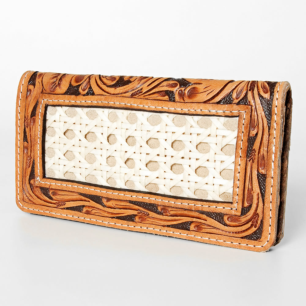 ADBG488 Western Tooled Leather Clutch with Maribel Genuine Cowhide Crossbody Bag by American Darling