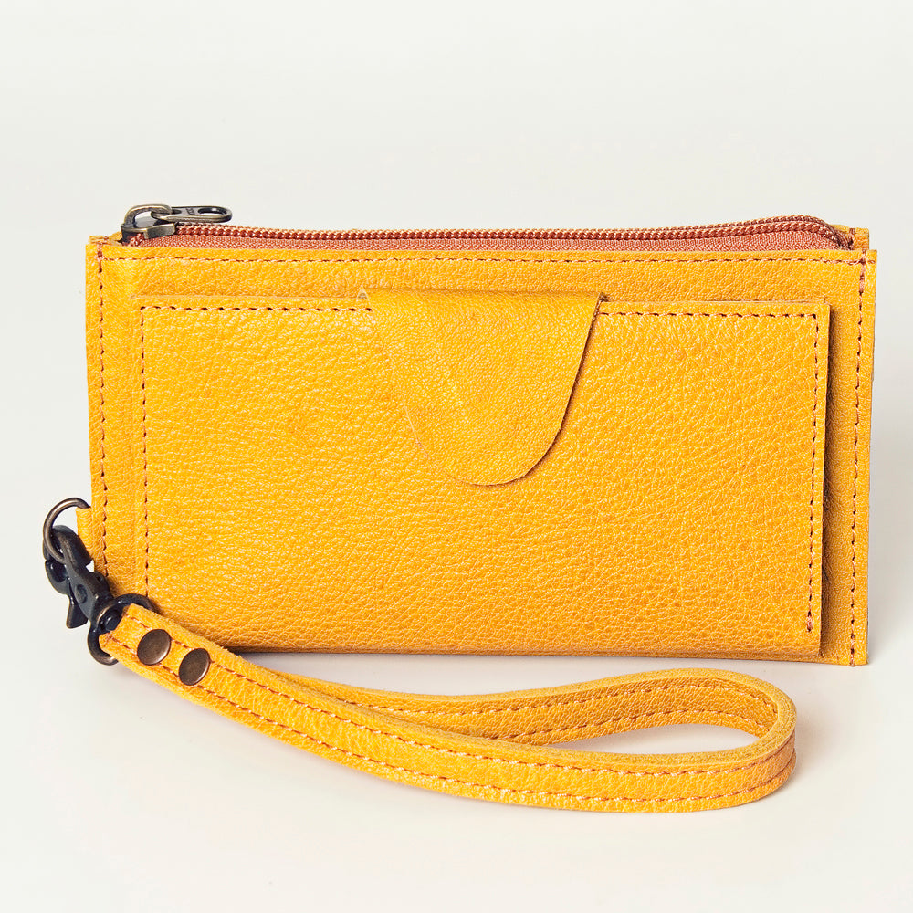 LC-ADBG811 Slim Leather Card Holder Wristlet Western Style Genuine Full Grain Organizer