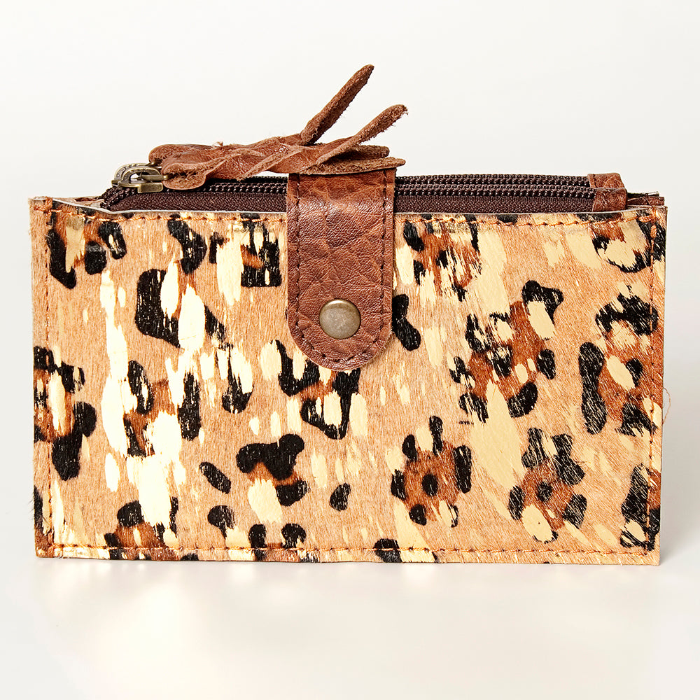 LC-ADBG813 Hair-On Cowhide Card-Holder Bag with Leather Snap Strap