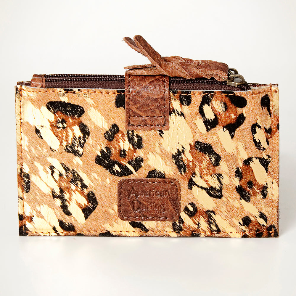 LC-ADBG813 Hair-On Cowhide Card-Holder Bag with Leather Snap Strap