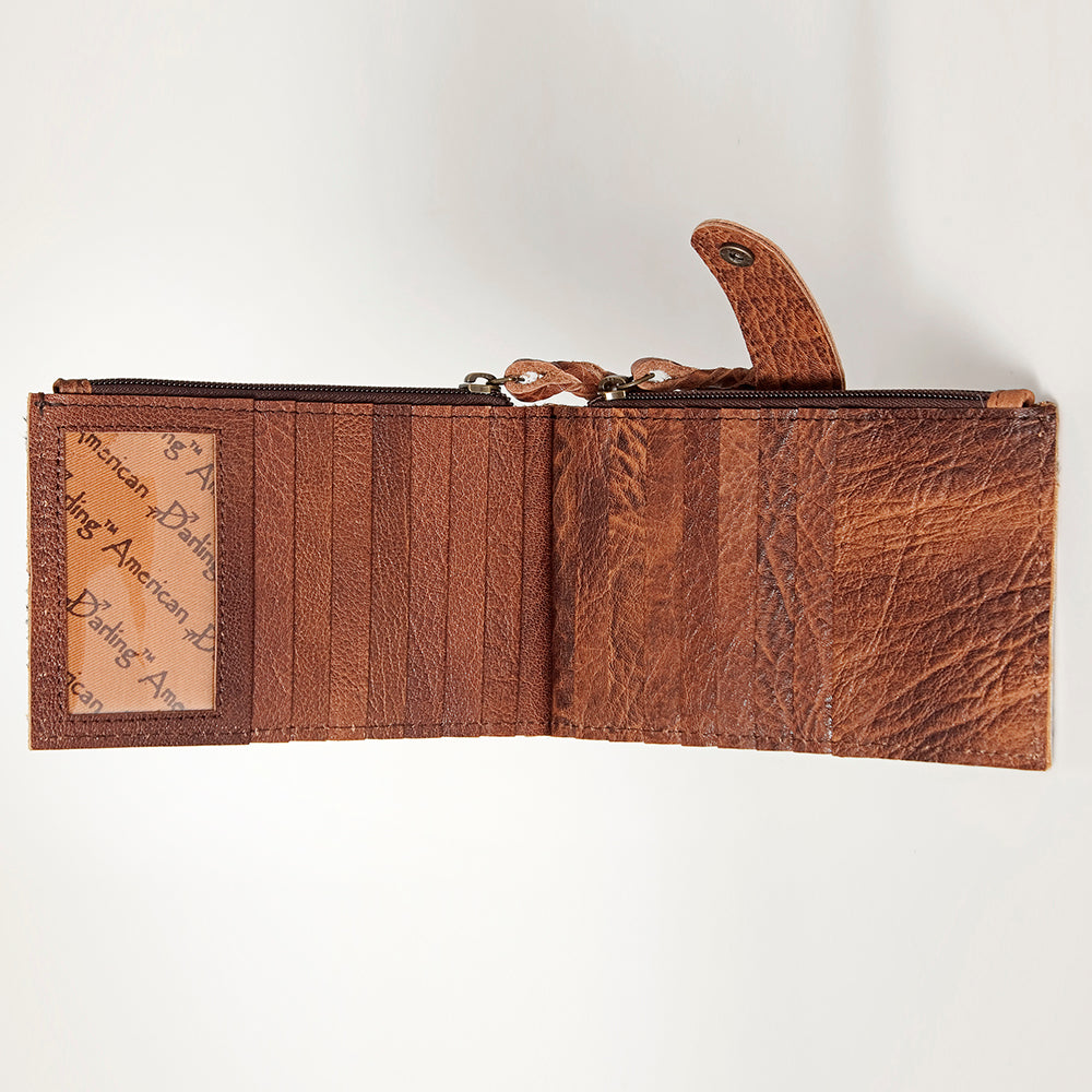 LC-ADBG813 Hair-On Cowhide Card-Holder Bag with Leather Snap Strap