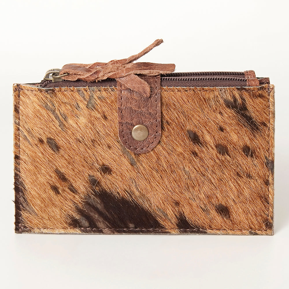LC-ADBG813 Hair-On Cowhide Card-Holder Bag with Leather Snap Strap