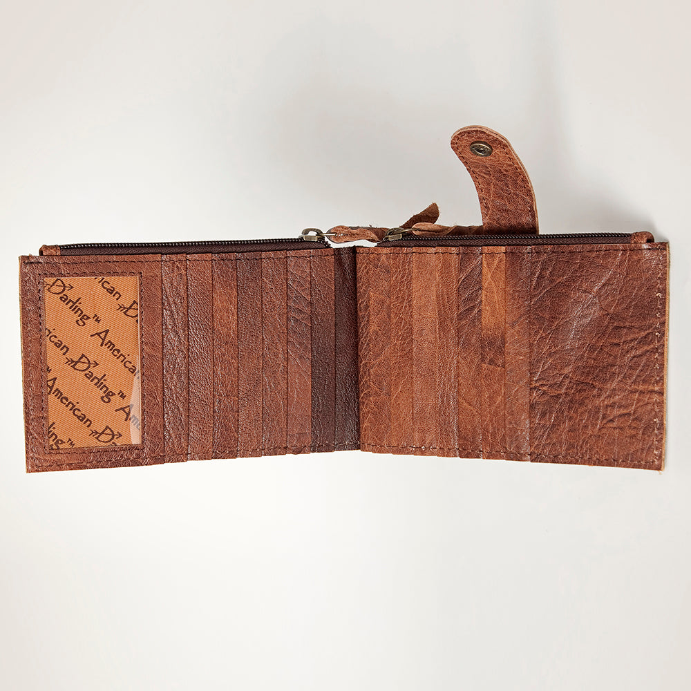 LC-ADBG813 Hair-On Cowhide Card-Holder Bag with Leather Snap Strap