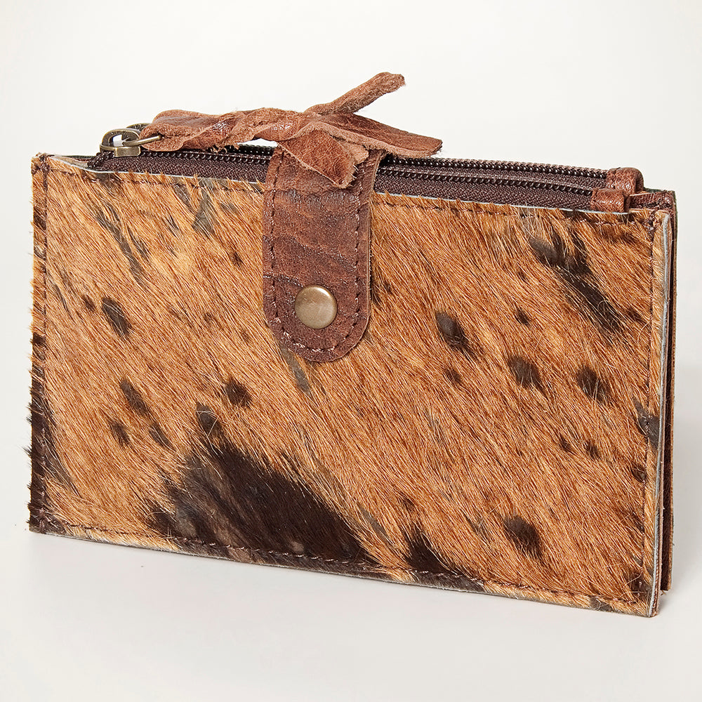 LC-ADBG813 Hair-On Cowhide Card-Holder Bag with Leather Snap Strap