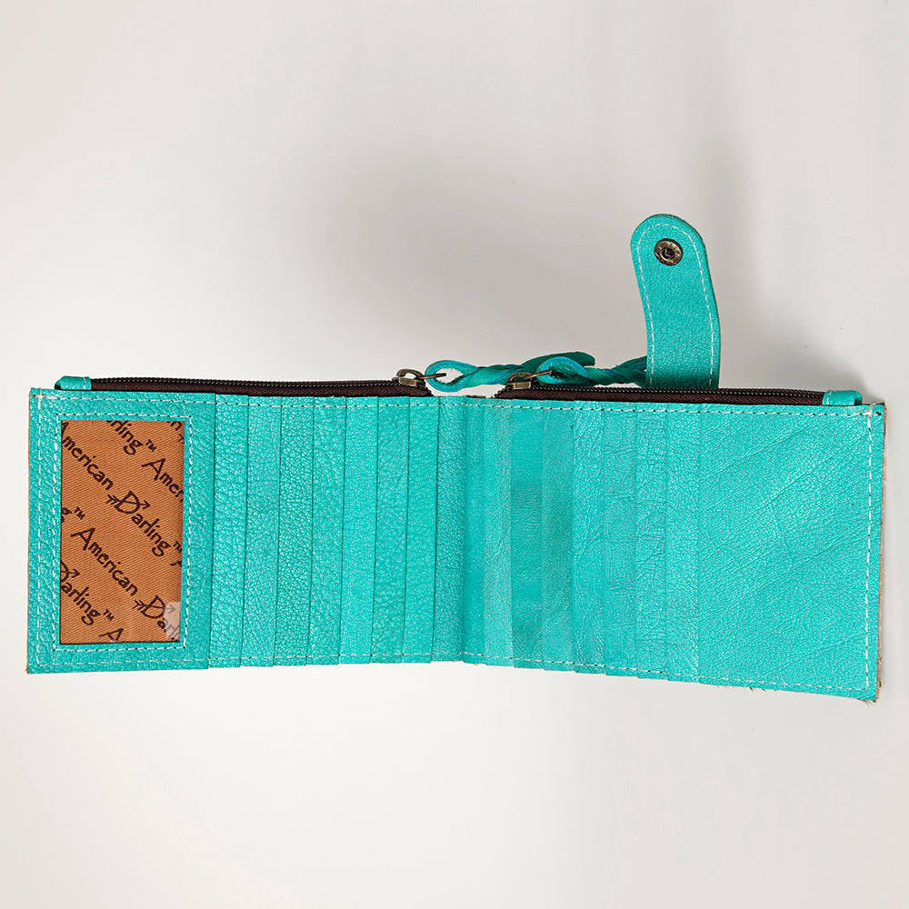 LC-ADBG813 Hair-On Cowhide Card-Holder Bag with Leather Snap Strap