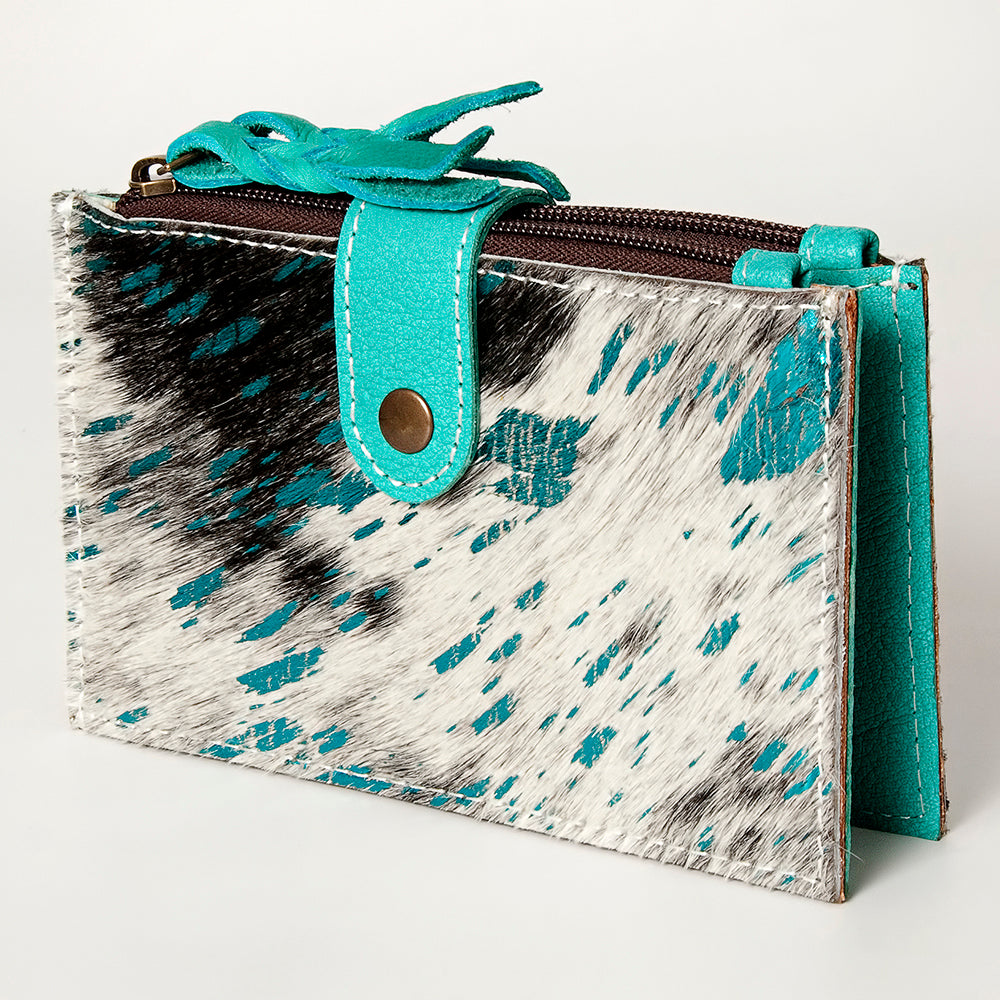 LC-ADBG813 Hair-On Cowhide Card-Holder Bag with Leather Snap Strap