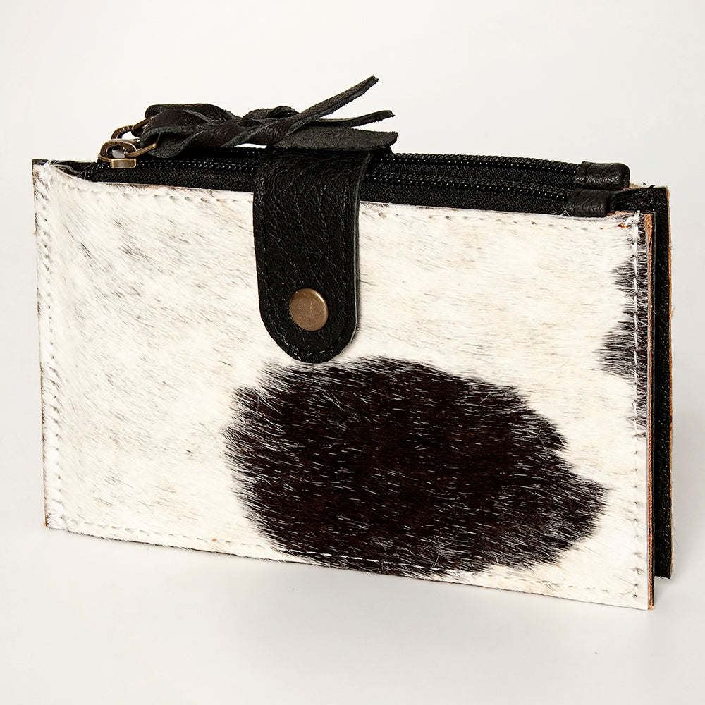 ADBG813 American Darling Hair-On Cowhide Card-Holder Bag with Leather Snap Strap