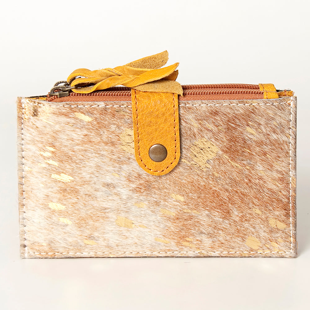 LC-ADBG813 Hair-On Cowhide Card-Holder Bag with Leather Snap Strap