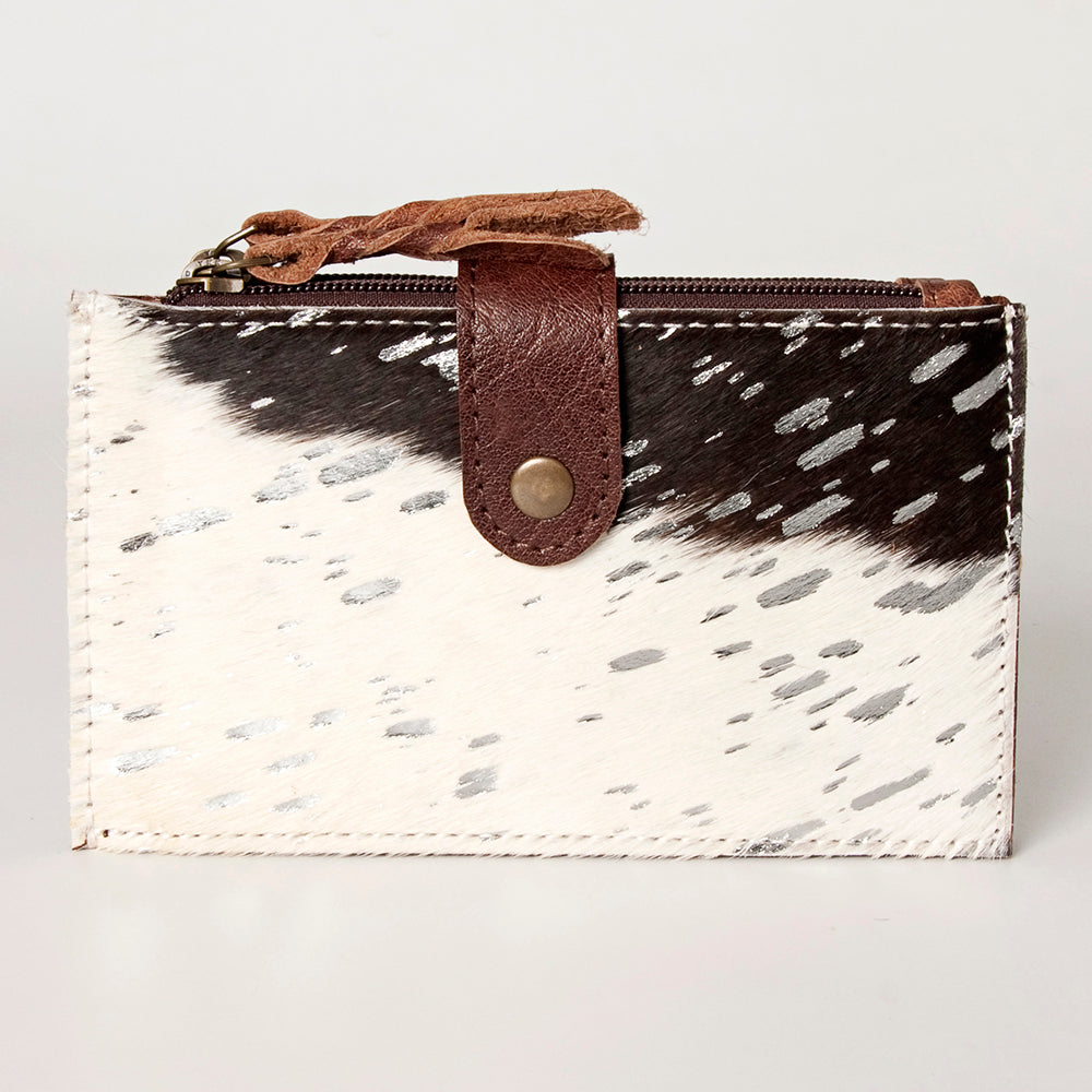 LC-ADBG813 Hair-On Cowhide Card-Holder Bag with Leather Snap Strap