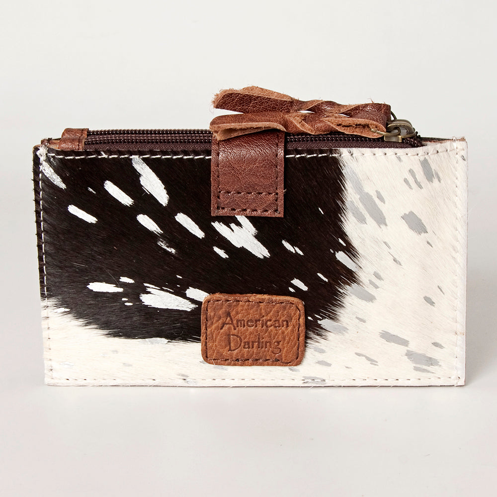 LC-ADBG813 Hair-On Cowhide Card-Holder Bag with Leather Snap Strap
