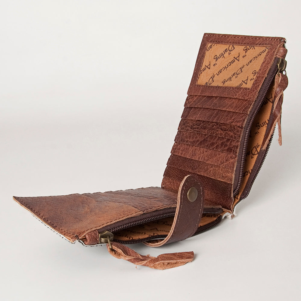 LC-ADBG813 Hair-On Cowhide Card-Holder Bag with Leather Snap Strap