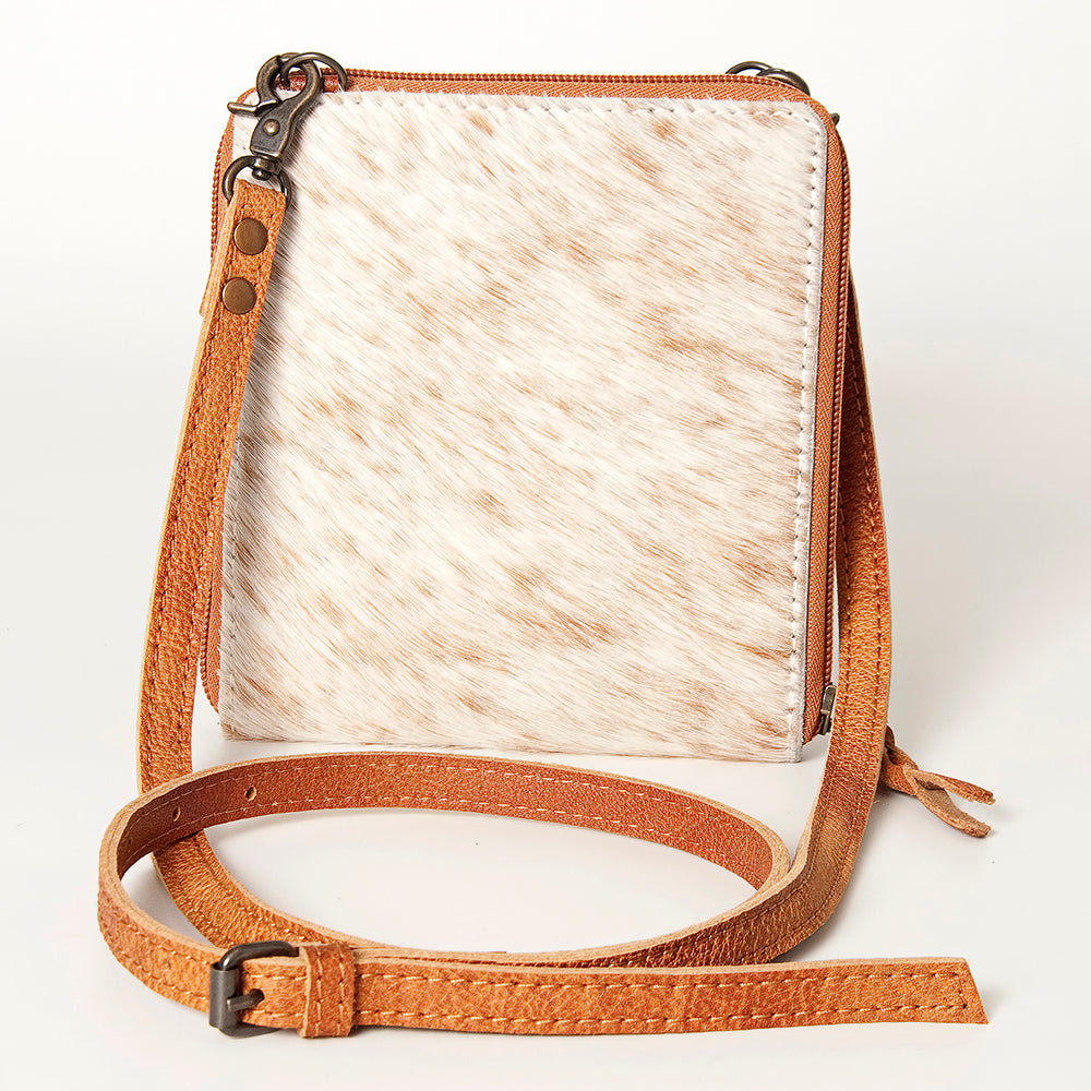 LC-ADBG820 Mini Hair-On Cowhide Crossbody Bag Genuine Leather Western Purse by American Darling